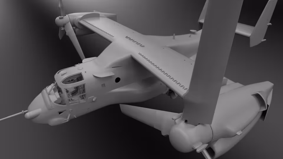 AOA Simulations představuj&iacute; nov&eacute; z&aacute;běry v podobě renderů z chystan&eacute;ho letounu V-22 Osprey pro X-Plane